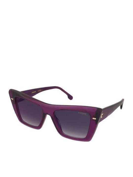 Carrera Women's Sunglasses with Purple Horn-Rimmed Frame and Grey Gradient Lenses 3046/S B3V/KM