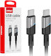 AMiO LED USB 2.0 Кабел USB-C Мъжки - USB-C 60W Черен 1м 03926