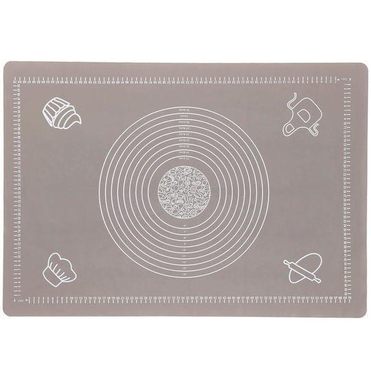 Covoraș pentru frământat aluat din silicon alimentar, rezistent la căldură, 65x45cm, gri