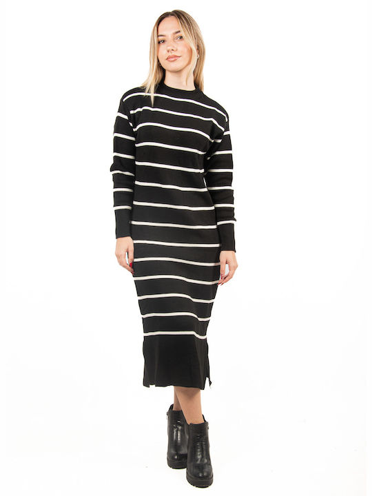 Knitted Sailor Dress Black