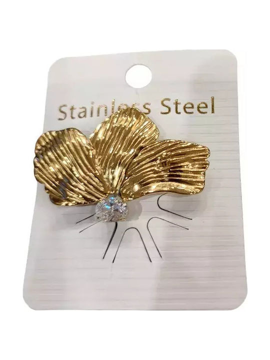Edelstahl Halbblumen-Pin