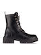 Leder Stiefeletten Damen Schwarz