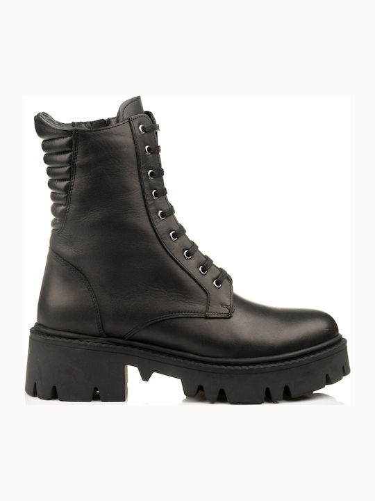 Leather Women's Ankle Boots Black