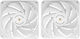 Mars Gaming Case Fans 120mm (1800rpm) Without LEDs Lighting and Connection 4-Pin PWM 2pcs White