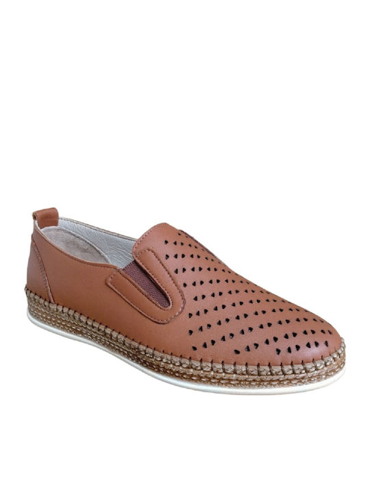 Manlisa Leather Women's Moccasins in Tabac Brow...