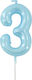 Geburtstagskerze Nummer 3 Blau 9cm 36872 Tpster