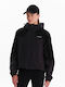Women's Short Lifestyle Jacket for Winter with Hood Black