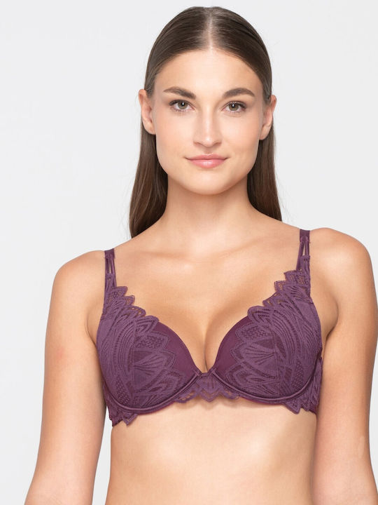 Luna Push Up Bra Eggplant