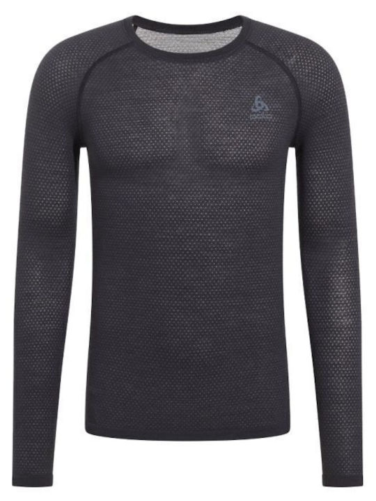 Odlo Performance Wool 140 Ανδρική Ισοθερμική Μακρυμάνικη Μπλούζα Μαύρη