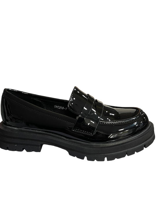 Λουστρίνι Γυναικεία Loafers σε Μαύρο Χρώμα