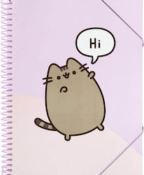 Pusheen Aktenordner Durchsichtiger mit Gummiband und Elastischen Ohren Rosa