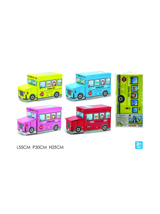 General Trade Children's Stool with Storage Space made of Plastic Bus 55x30x25cm 2pcs (Various Designs) 1pc