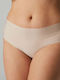 Hochtailliert Damen Slip Nahtlos Beige