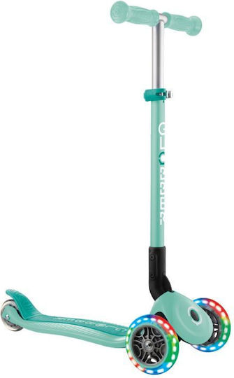 Globber Kids Foldable Primo 3-Wheel Scooter with LED Lighting for 3+ Years Green