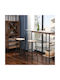 Stool Bar with Backrest Metallic Black 38x38x70cm