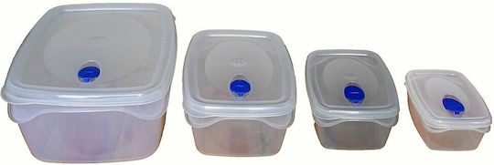 Bama Set Lunch Boxes Transparent 4 Pieces