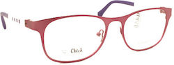 Chick Kids Metal Prescription Eyeglass Frame Red