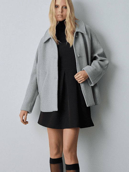 BSB Women's Short Half Coat Gray