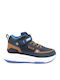 Παιδικά Sneakers High Ανατομικά με Σκρατς Navy Μπλε