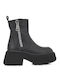 Leder Stiefeletten Damen Schwarz