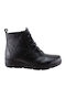 Leder Stiefeletten Damen Schwarz
