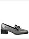 Leather Women's Loafers in Gray Color