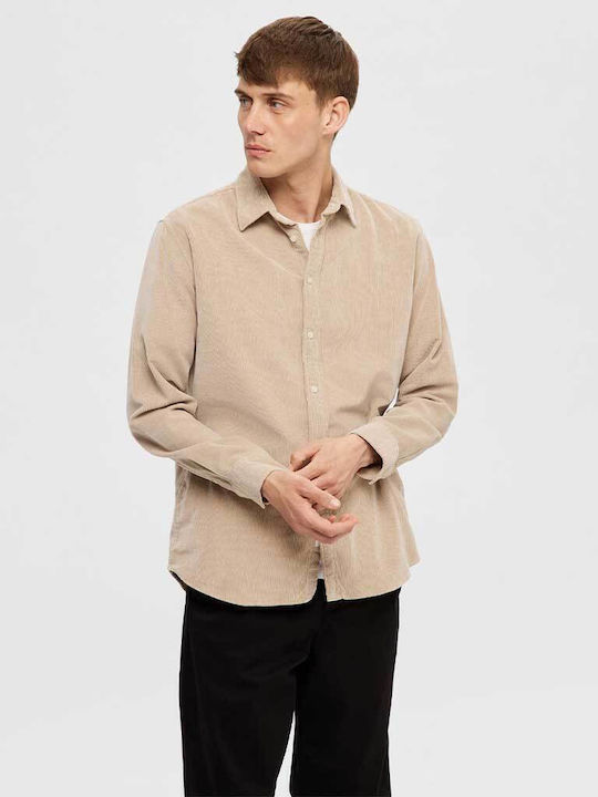 Selected Langärmlig Hemd Beige