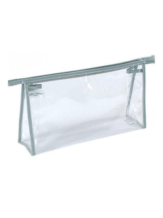 Necessaire in Gray Farbe mit Transparenz 23cm