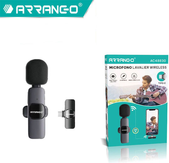 Arrango AC48830 Wireless Condensator (Diafragmă Mică) Microfon Πέτου, Clip On pentru Cameră