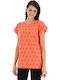 Γυναικείο T-shirt Floral Hot Coral