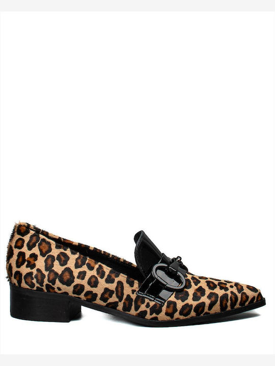 Δερμάτινα Γυναικεία Loafers σε Καφέ Χρώμα