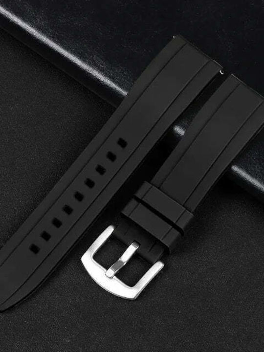 Gummi-Armband Schwarz 22mm