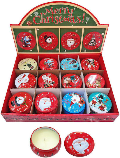 XMASfest Christmas Metallic Candle 7x4.5cm