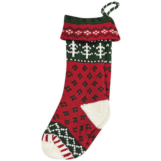 Șosetă Decorativă de Crăciun material textil L48xl14cm.