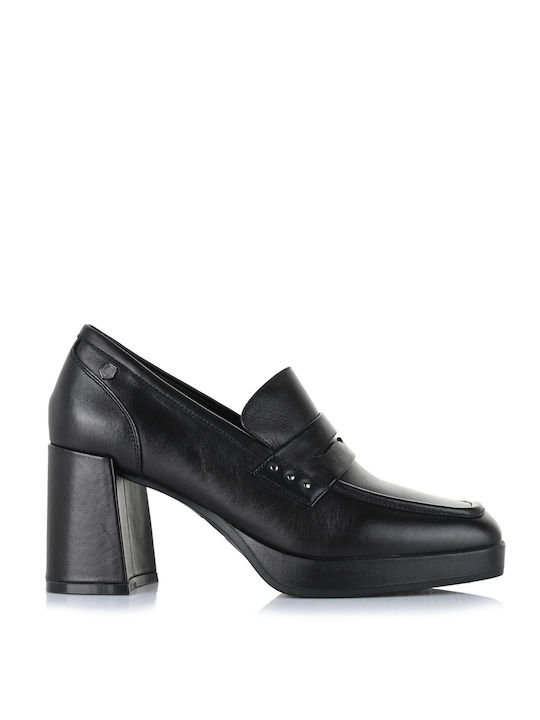 Carmela Footwear Leather Black Heels