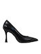 Leather Pointed Toe Heels Black