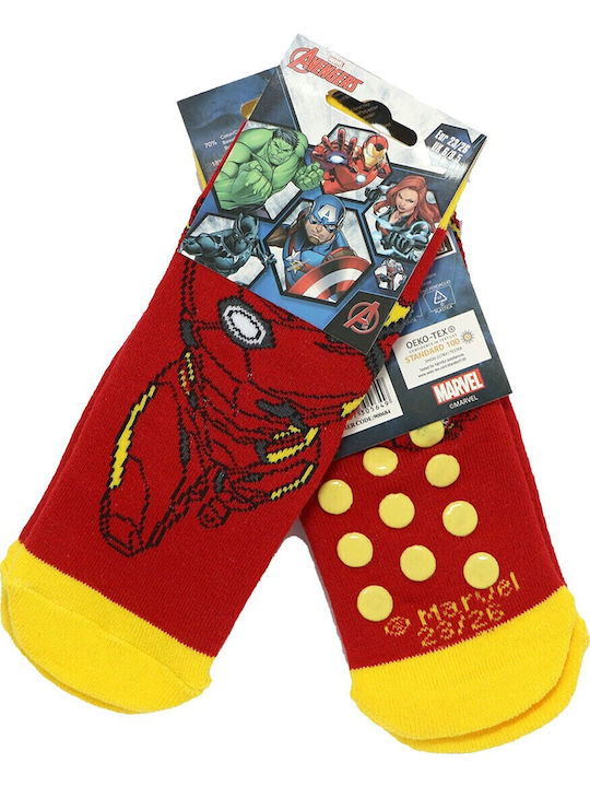 Marvel Șosete pentru Copii Antiderapant Roșu