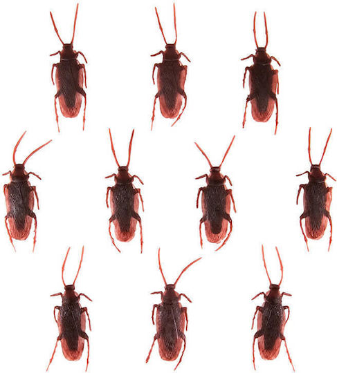 Party Pal Plastic Cockroaches Decorations for Party Halloween in Brown color 10pcs 3cm 136706