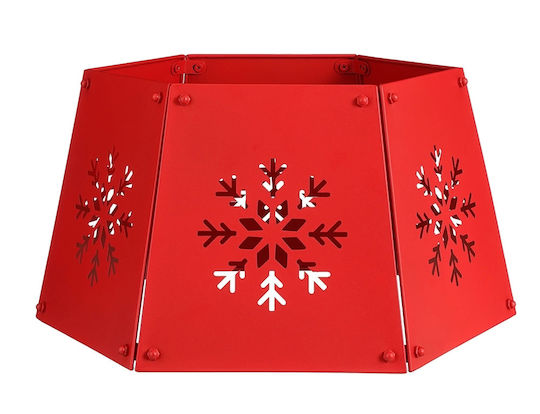 Christmas Tree Skirt Metal Red M41xP26xH50.5xD33cm.