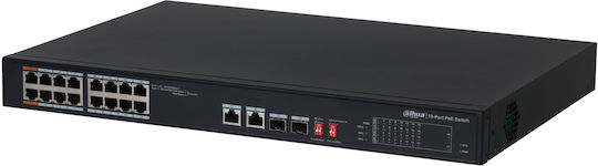 Dahua S3218-16ET-135 Unmanaged L2 PoE Switch με 18 Θύρες Gigabit (1Gbps) Ethernet και 2 SFP Θύρες