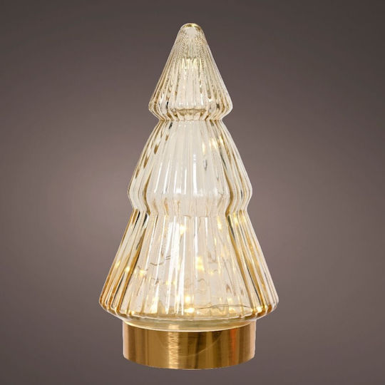 Christmas Decorative Illuminated Glass Tree 19.5cm Transparent Tabletop
