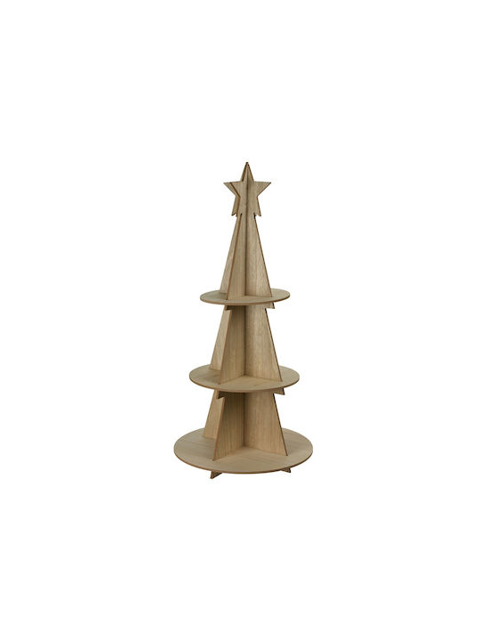 Christmas Cake Stands Wooden White L38xW38xD79cm. AAE332000