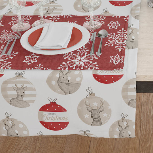 Față de masă de Crăciun Merry Christmas Ecru 140 x 260 cm