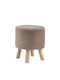 Stool For Living Room Upholstered with Fabric Cattleya Coffee 35x35x40cm