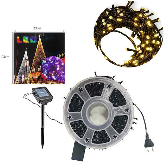 240 Λαμπάκια LED 50μ. Θερμό Λευκό Ηλιακά σε Σειρά
