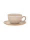 Iliadis Set of Cups Coffee Ceramic Beige 80ml 6pcs