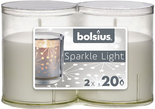 Bolsius Ρεσώ Sparkle Light Αρωματικό σε Λευκό Xρώμα (έως 20 Ώρες Καύσης) 2τμχ