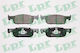 LPR Brakes Σετ Τακάκια Εμπρός για Dacia Logan / Logan MCV / Sandero Renault Clio