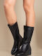 Leder Damenstiefel Schwarz