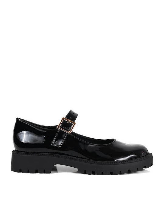 Μαύρα Λουστρίν Mary Janes Loafers